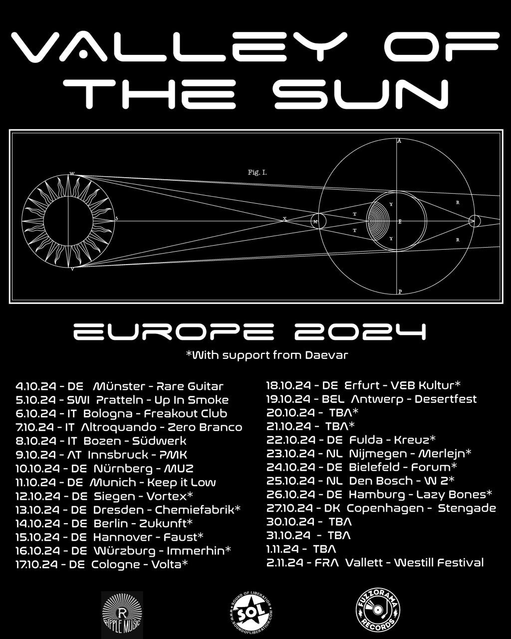 VALLEY OF THE SUN EUROPE TOUR 2024 WITH SPECIAL GUEST DAEVAR Cover